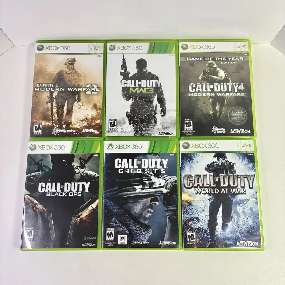 Call of Duty Xbox360 6 game lot: CoD4:MW, WaW, MW2, Black Ops, MW3, Ghosts